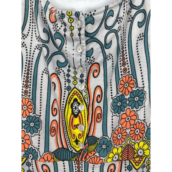 Free People Sleeveless Mini Dress With Deep V-Neckline & Button Details Size 4 - Picture 4 of 8